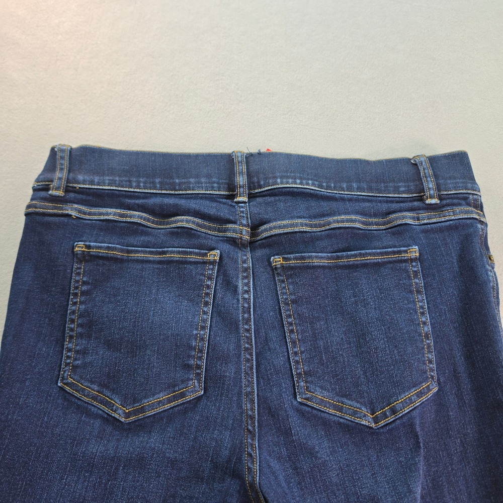 Spanx Flare Jeans Womens Large Dark Wash Indigo Blue Stretch Pull On Denim - Picture 4 of 7
